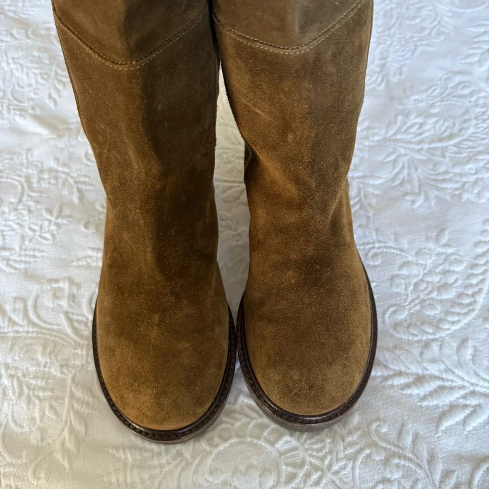 Marni Brown Suede with Lug Sole Boots. Size 5